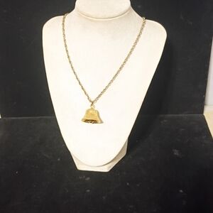 Source Unknown Gold Bell Pendant Necklace